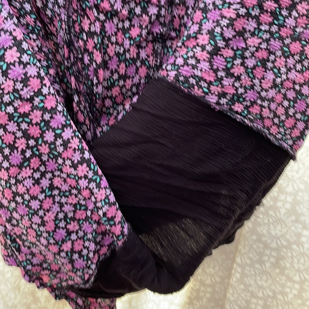 Fashion Bug 16 super cute black dress attached floral cover mini pink flowers - Picture 9 of 9